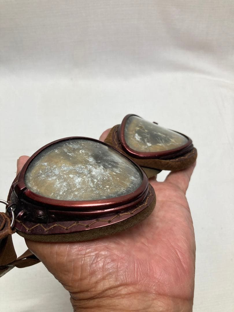 航空眼鏡　ゴーグル　飛行機マーク（青木ー深澤航空光機）　旧日本軍　希少