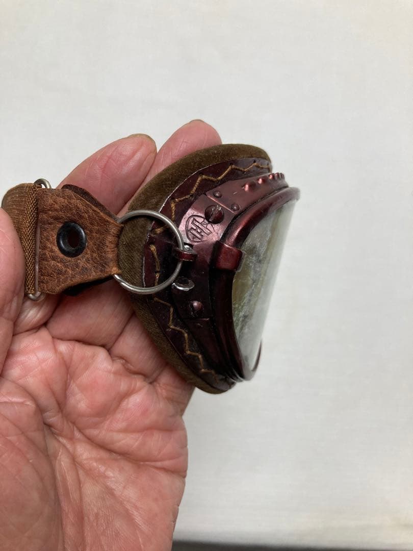 航空眼鏡　ゴーグル　飛行機マーク（青木ー深澤航空光機）　旧日本軍　希少