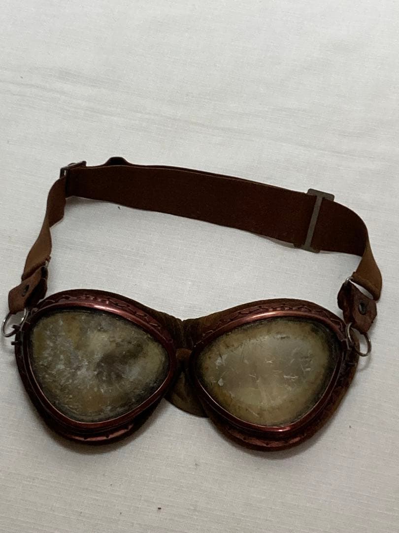航空眼鏡　ゴーグル　飛行機マーク（青木ー深澤航空光機）　旧日本軍　希少