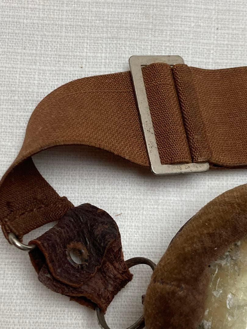 航空眼鏡　ゴーグル　飛行機マーク（青木ー深澤航空光機）　旧日本軍　希少