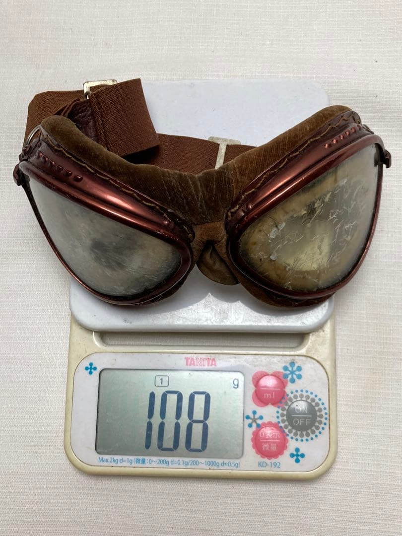 航空眼鏡　ゴーグル　飛行機マーク（青木ー深澤航空光機）　旧日本軍　希少