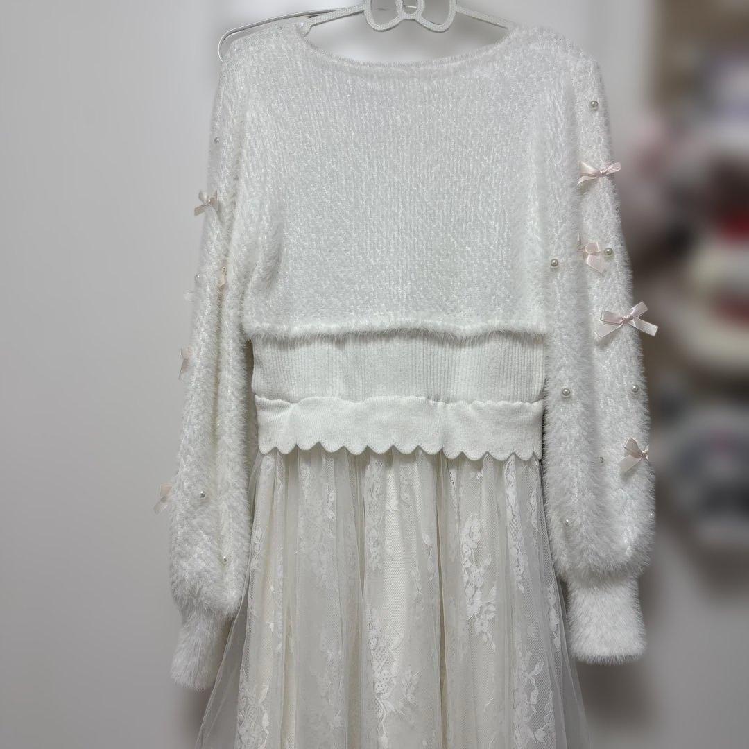 mellfy memory Melty fluffy knit ワンピース