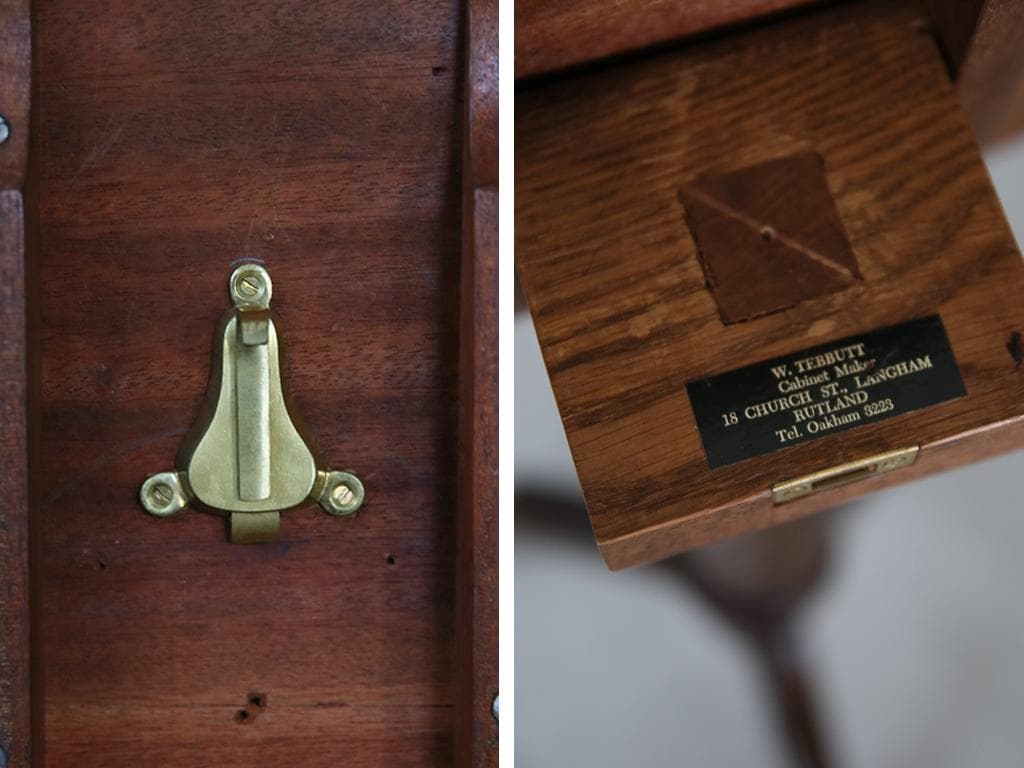 英国アンティーク◇木製チルトトップテーブル/折畳式机サイドテーブル(92-198