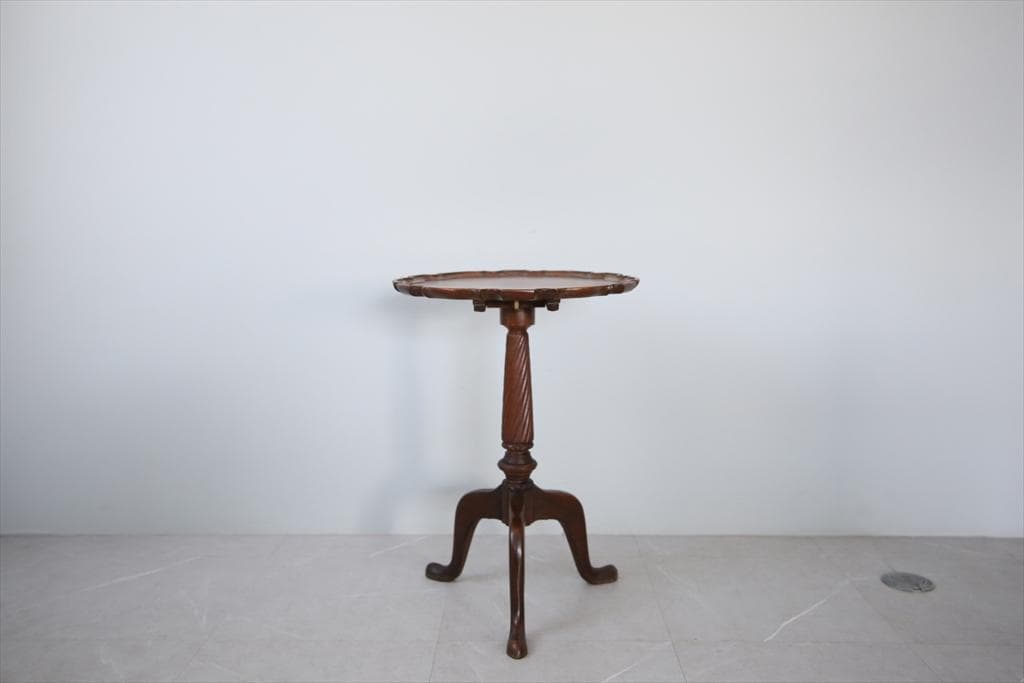 英国アンティーク◇木製チルトトップテーブル/折畳式机サイドテーブル(92-198