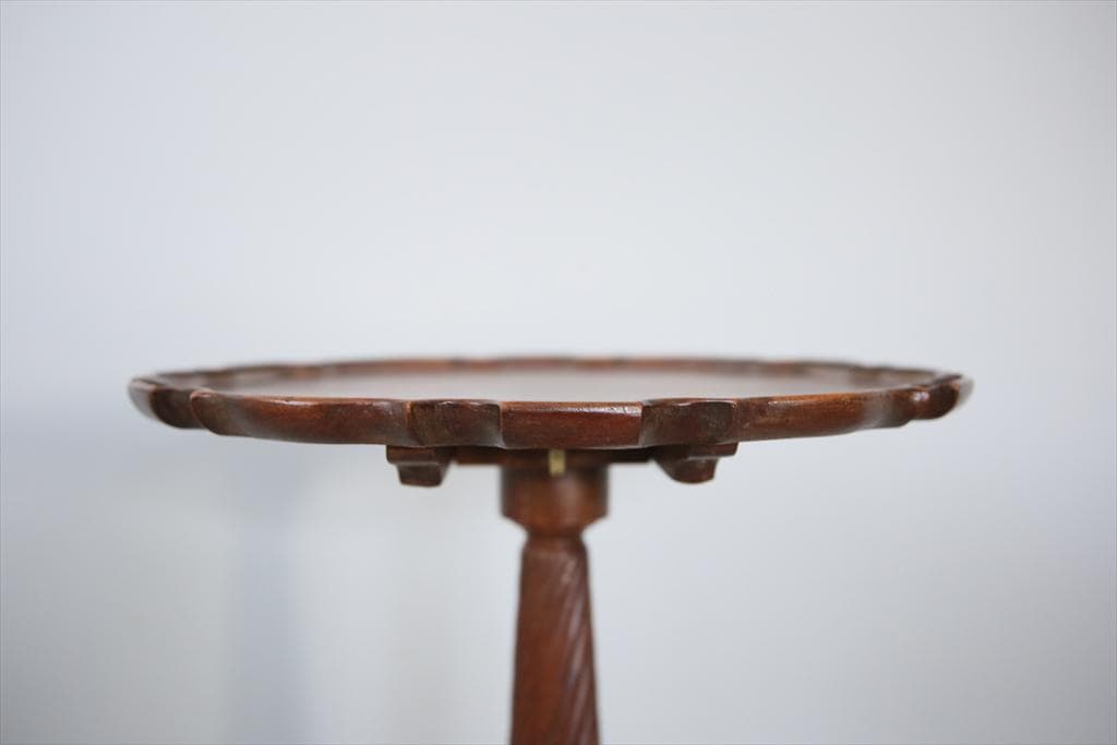 英国アンティーク◇木製チルトトップテーブル/折畳式机サイドテーブル(92-198