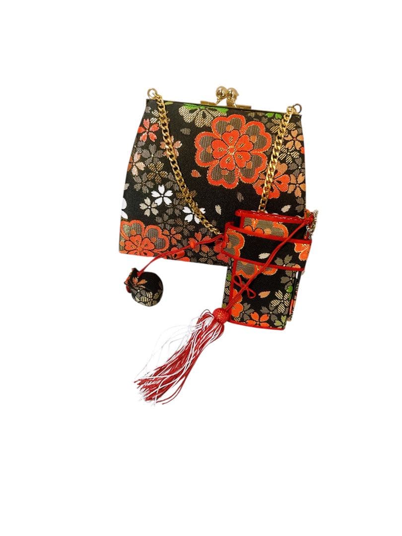 王道!!正絹赤系♡七五三　7歳　女の子　フルセット　一式　黒