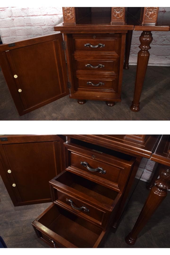 専用出品　徳田家具 最高級 国会議事堂使用 片袖机 桜材