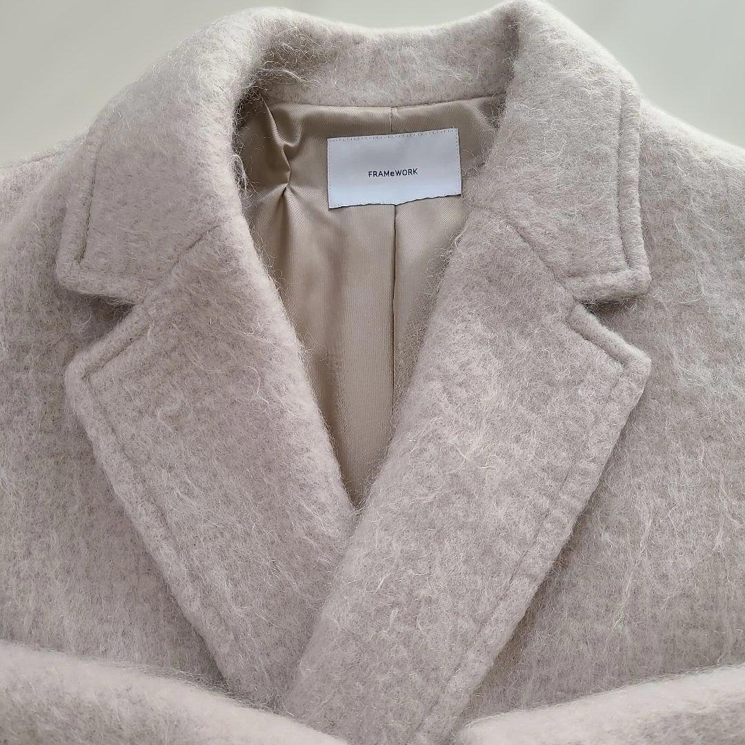 フレームワーク モヘヤシャギーテーラードコート38