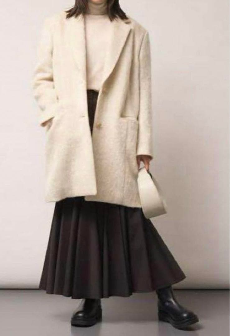 フレイアイディー　未使用　試着のみ テーラードシャギーコート　モヘアコート