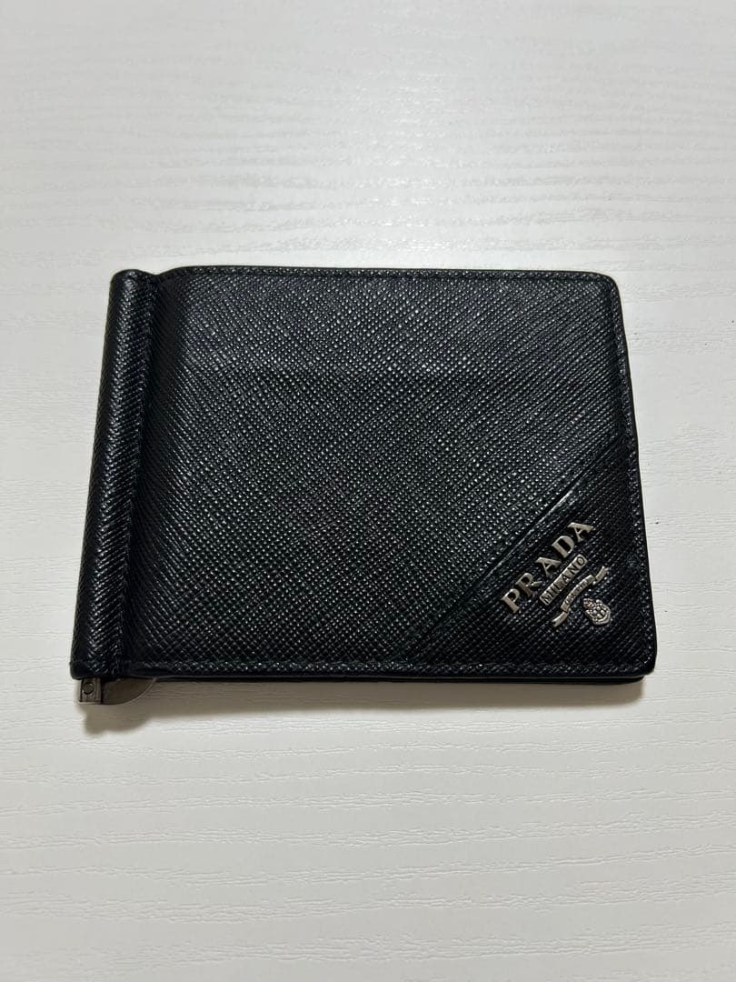 PRADA サフィアーノレザー マネークリップ ブラック