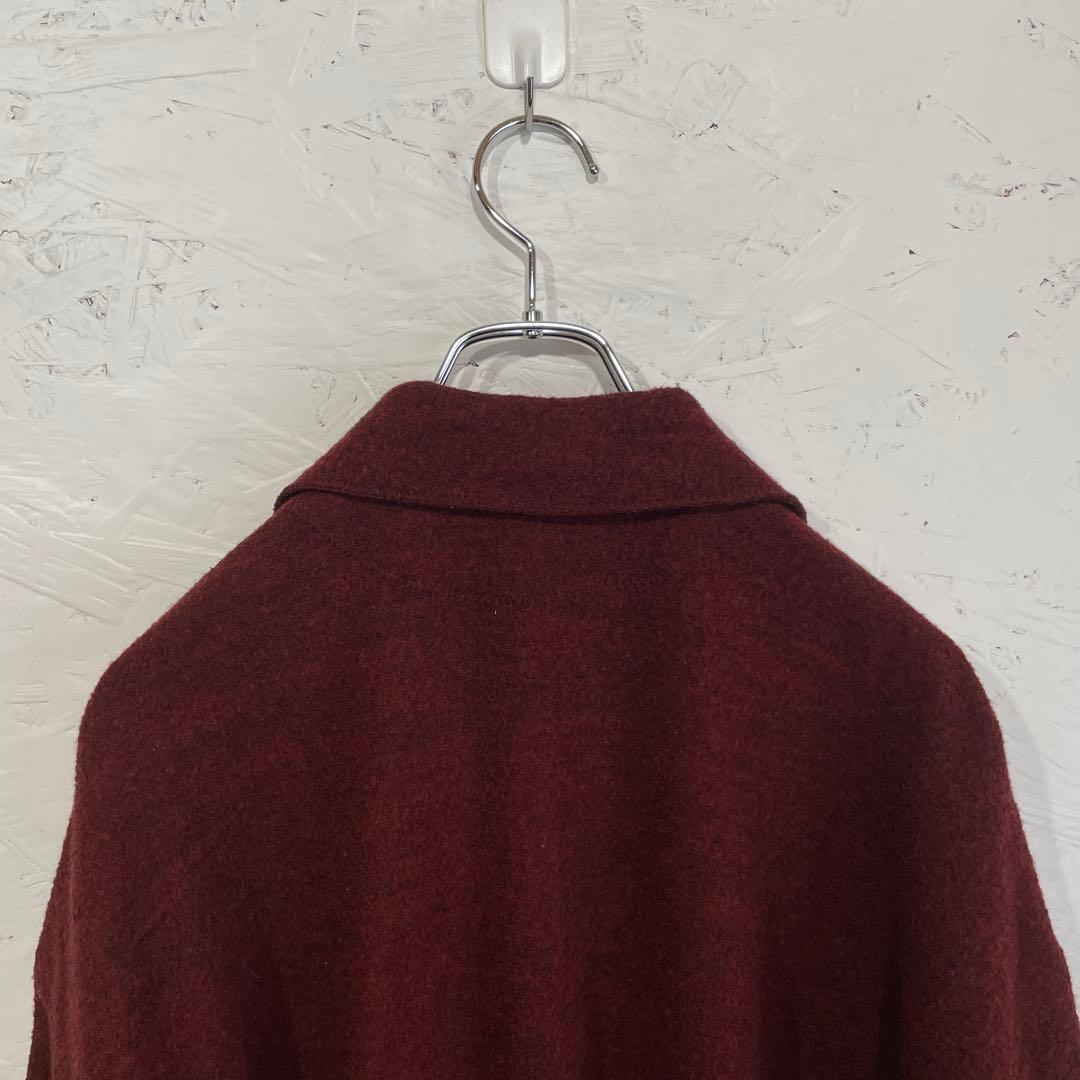 【JURGEN LEHL】チャイナボタンコート　ウールコート　バーガンディ　M