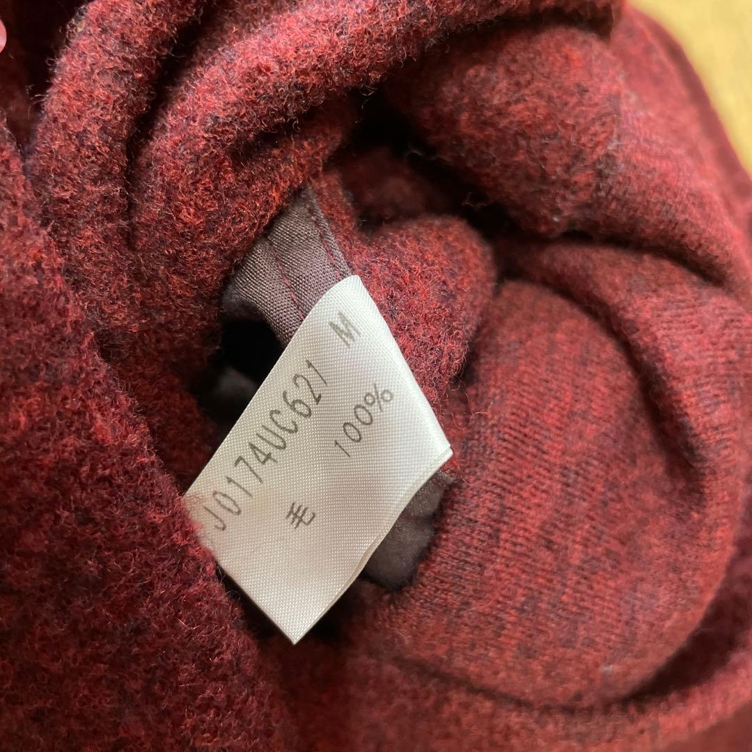 【JURGEN LEHL】チャイナボタンコート　ウールコート　バーガンディ　M