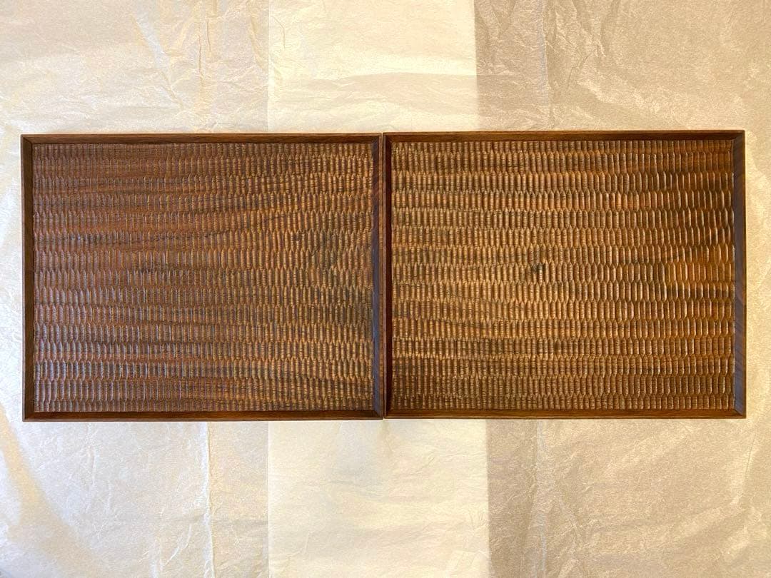 【特価】　高塚和則　一人膳　2客セット　角盆　トレイ　トレー　木工　作家