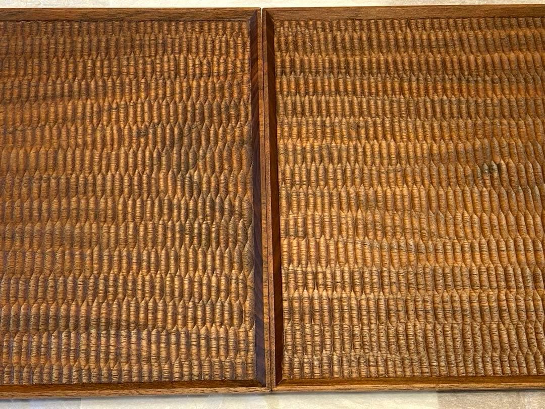 【特価】　高塚和則　一人膳　2客セット　角盆　トレイ　トレー　木工　作家