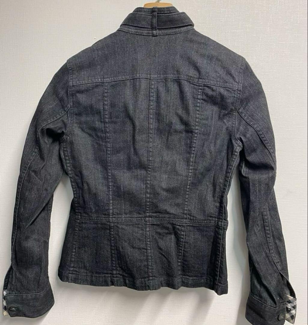 BurberryLondon デニム　ライダースジャケット　黒　38サイズ　M②