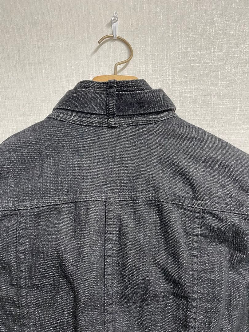 BurberryLondon デニム　ライダースジャケット　黒　38サイズ　M②