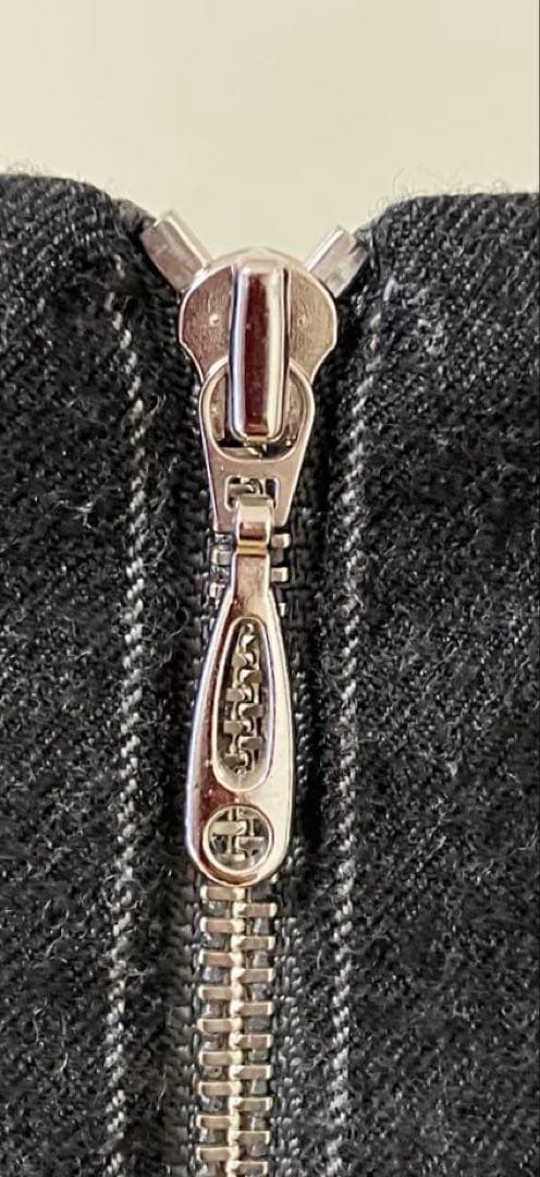 日本製【ADORE/アドーア】グレー・ストライプ・ウール100%七分袖チュニック