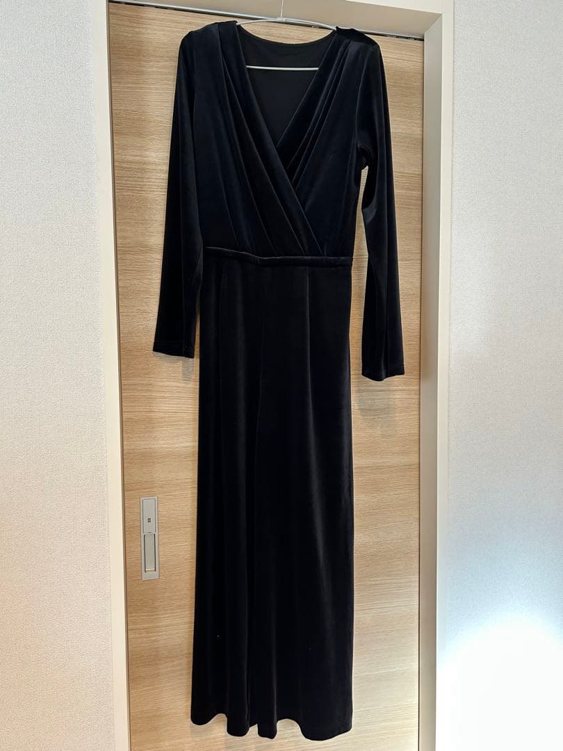 anuans 完売品 ベロアカットオールインワン ブラック