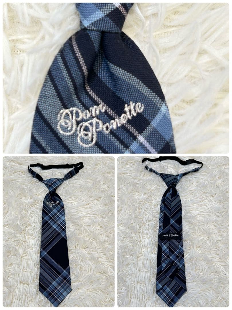 ポンポネット　フォーマルセットアップ　160サイズ　チェックスカート　ネクタイ