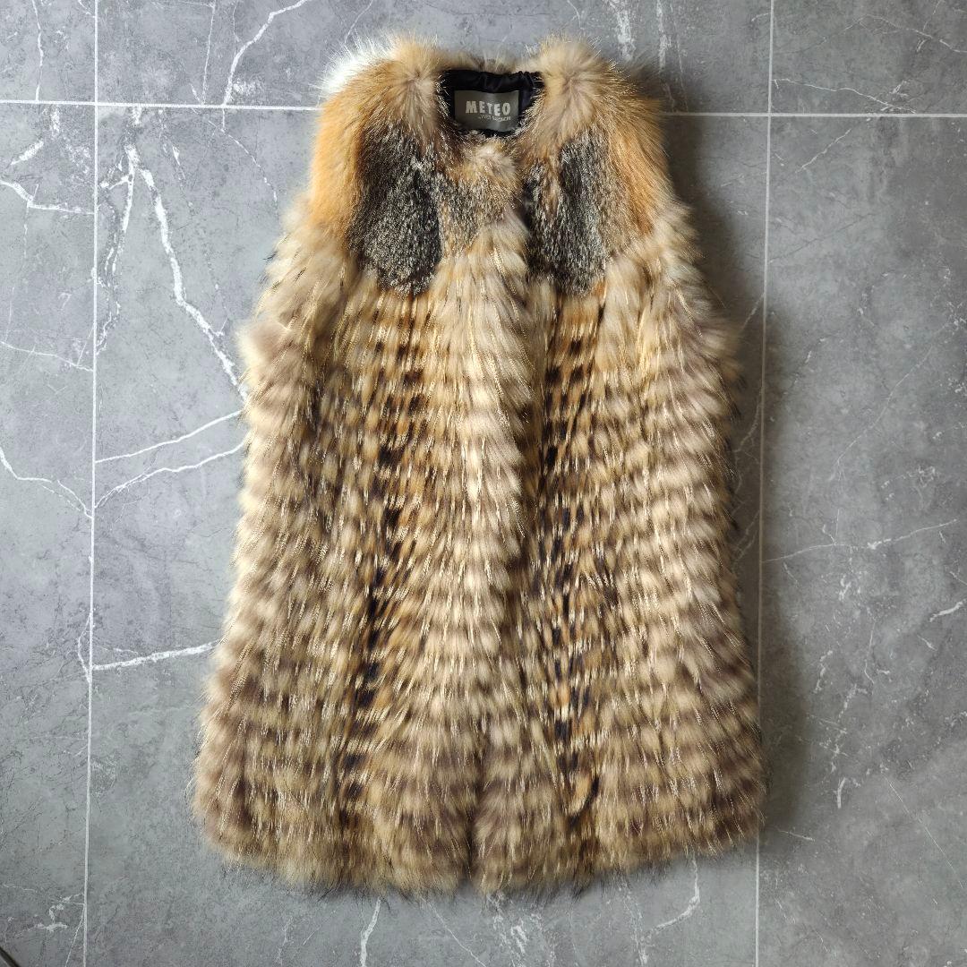 仏国製 メテオ イヴサロモン ラクーン フォックス ファーベスト 36