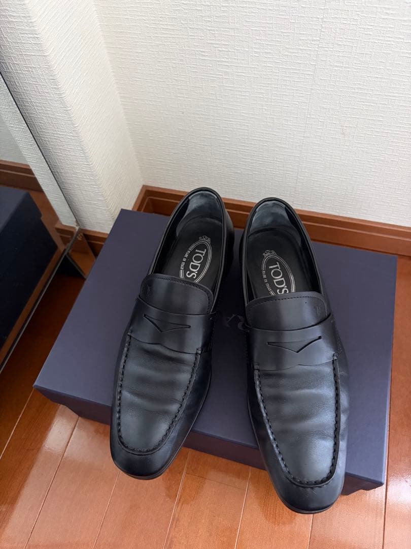 美品TOD'S 【トッズ】レザーローファー　6 1/2ブラック