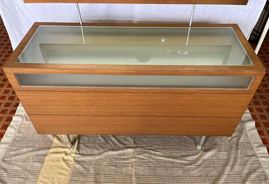 【アンティーク】北欧レトロ 鏡台 3段引出し ドレッサー チェスト キャビネット