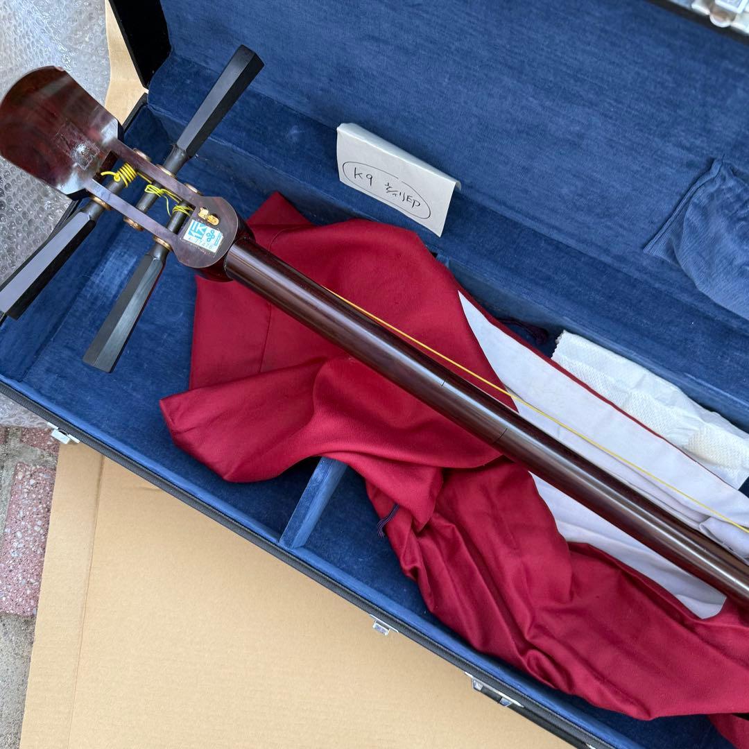 三味線 紅木 K9 金細 破れあり 布袋 高級