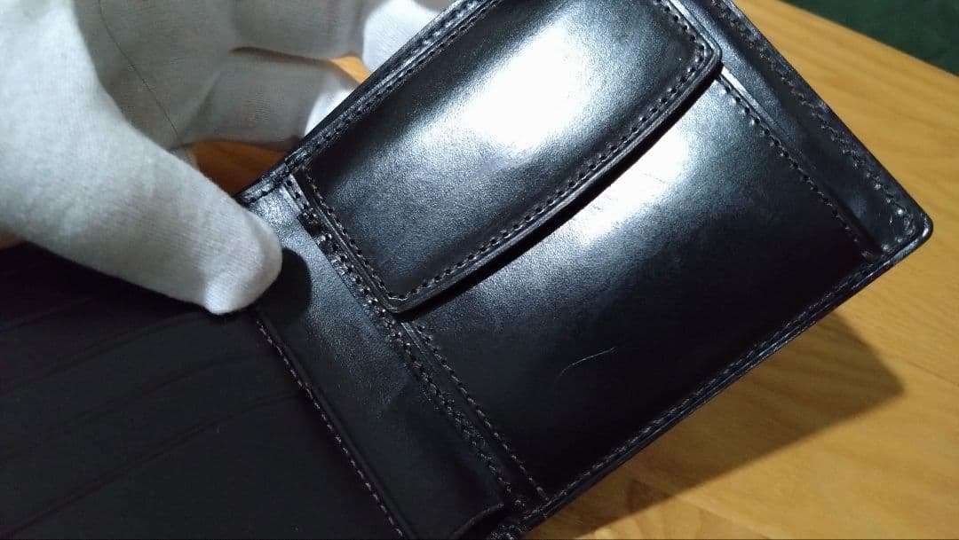 ガンゾ（GANZO）エイボン　芯通し　二つ折り財布（ダークブラウン）