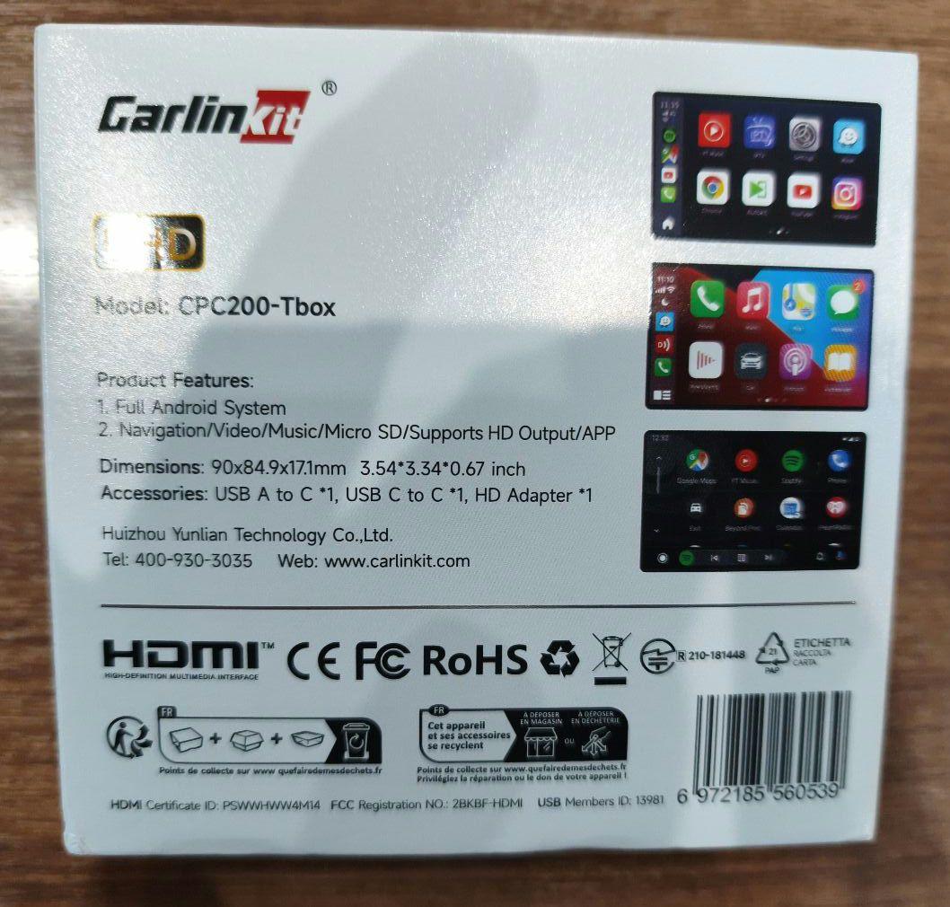 日本版 Carlinkit CPC200-Tbox UHD 6225JP