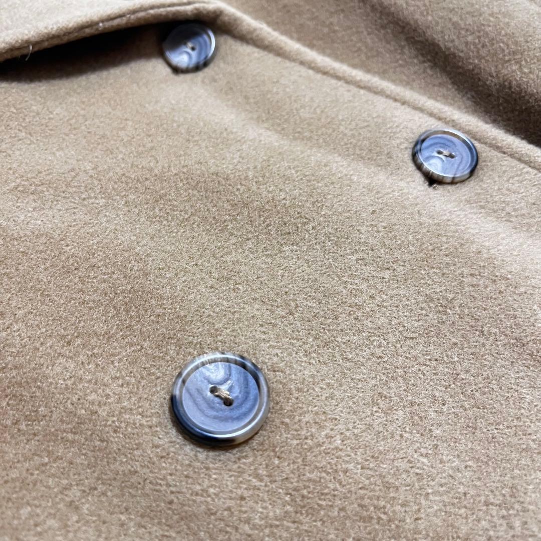 ヒツジツキ　マックスマーラ　ウール　カシミヤ混　ロング　ダブルコート