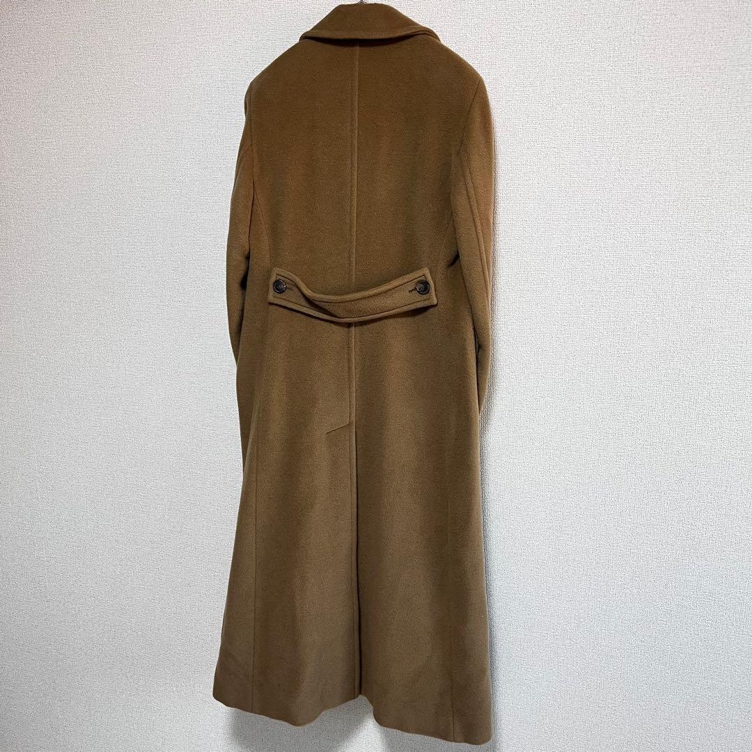 ヒツジツキ　マックスマーラ　ウール　カシミヤ混　ロング　ダブルコート