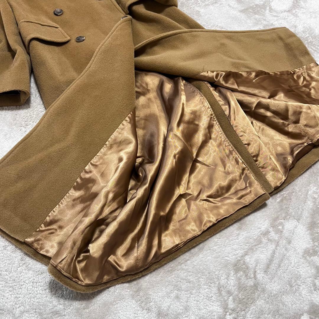 ヒツジツキ　マックスマーラ　ウール　カシミヤ混　ロング　ダブルコート