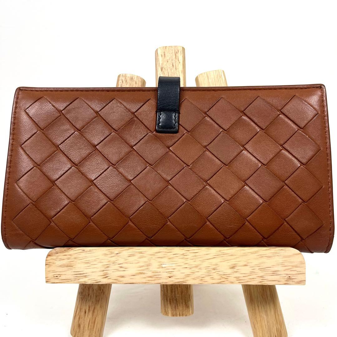 ボッテガヴェネタ　長財布　二つ折り　マキシイントレチャート　本革　レア美品◎