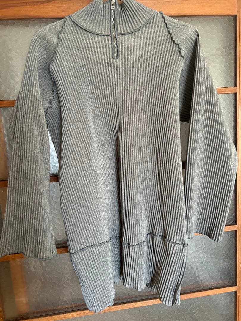 kotohayokozawa プリーツジップアップドレス