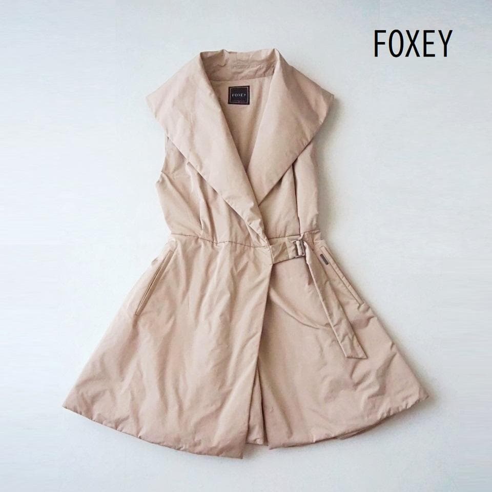 seiko様FOXEY フォクシー ラッフルシェイプ 中綿 ジレ コート 38