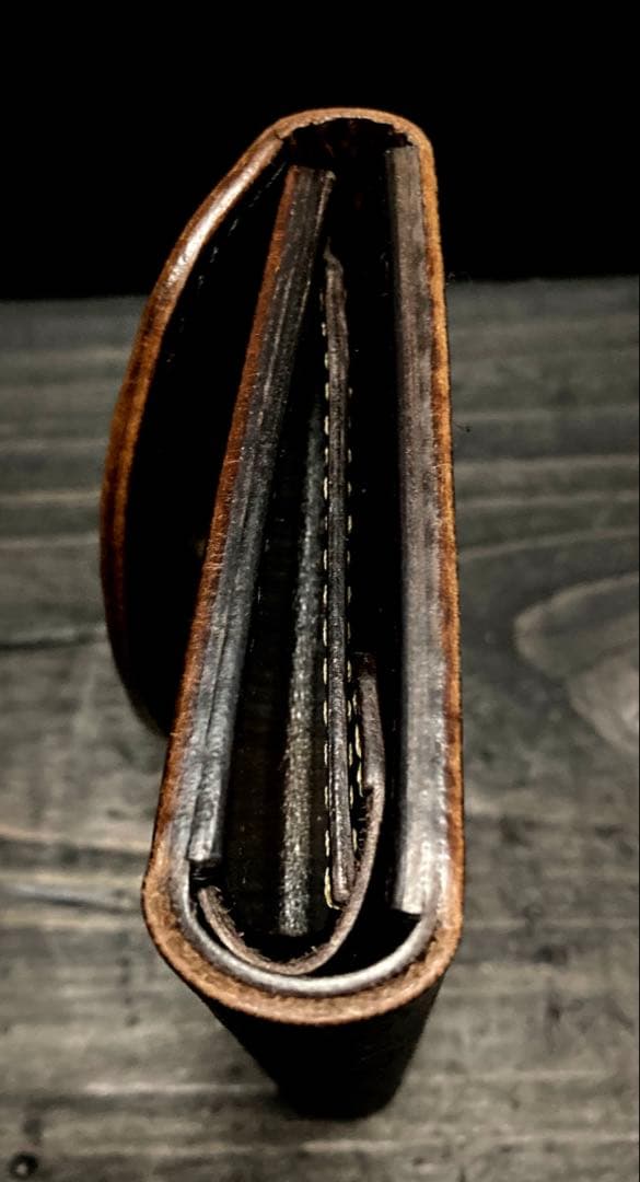 ホースフロント　茶芯　三つ折りウォレット