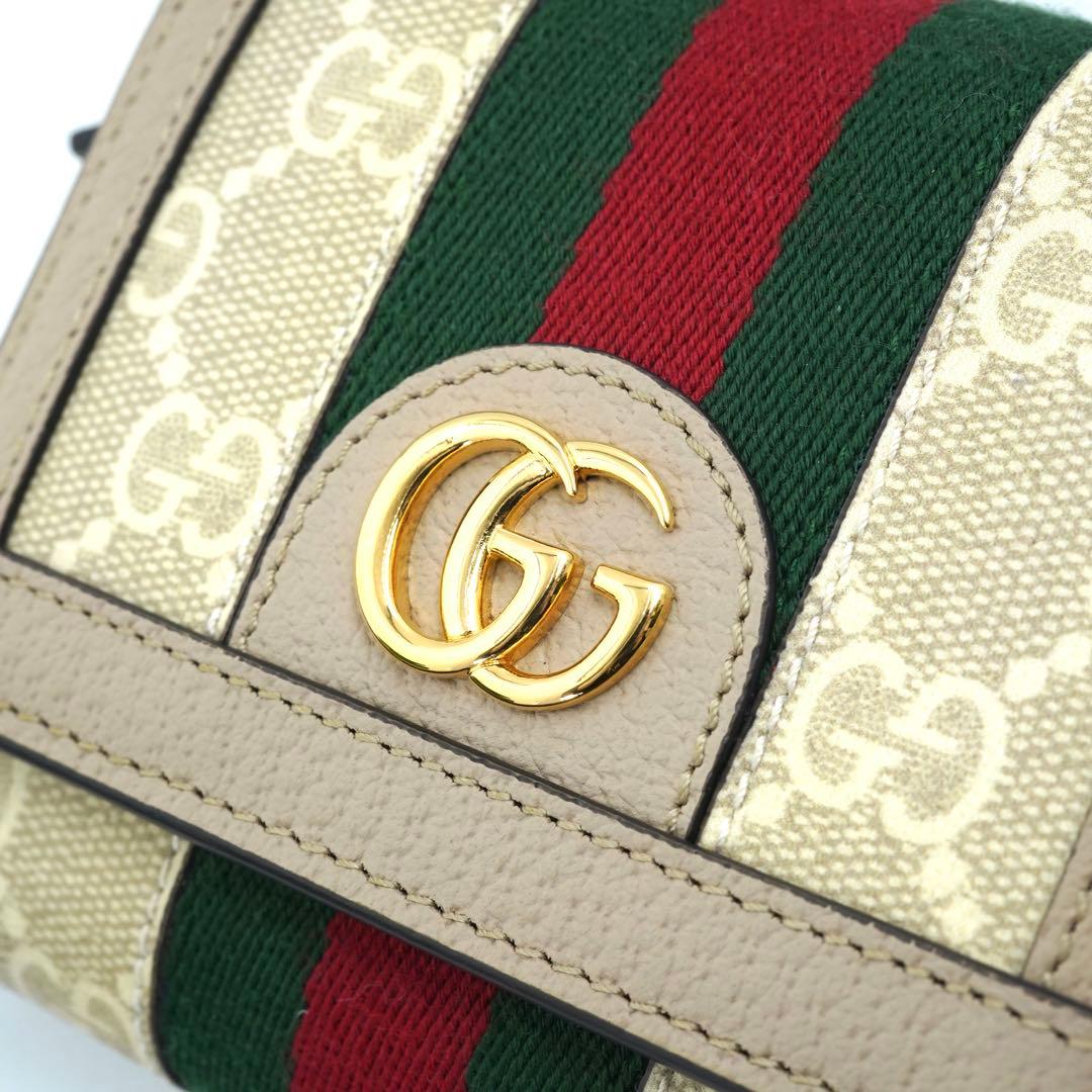 ✨新品未使用・箱付き✨　GUCCI ミニ財布　マーモント　シェリーライン　GG