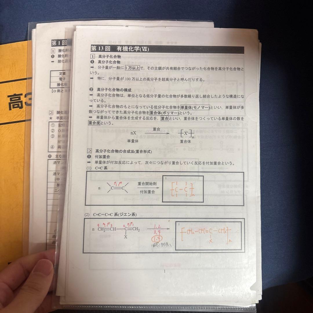 高3 難関化学 2024年版　駿台　教科書　プリント付き　後期　無機有機高分子