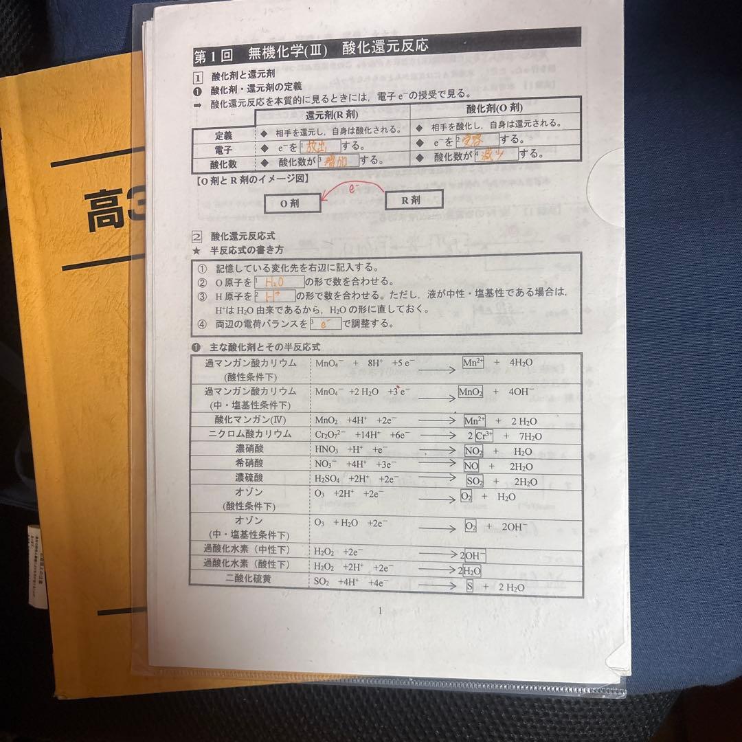 高3 難関化学 2024年版　駿台　教科書　プリント付き　後期　無機有機高分子