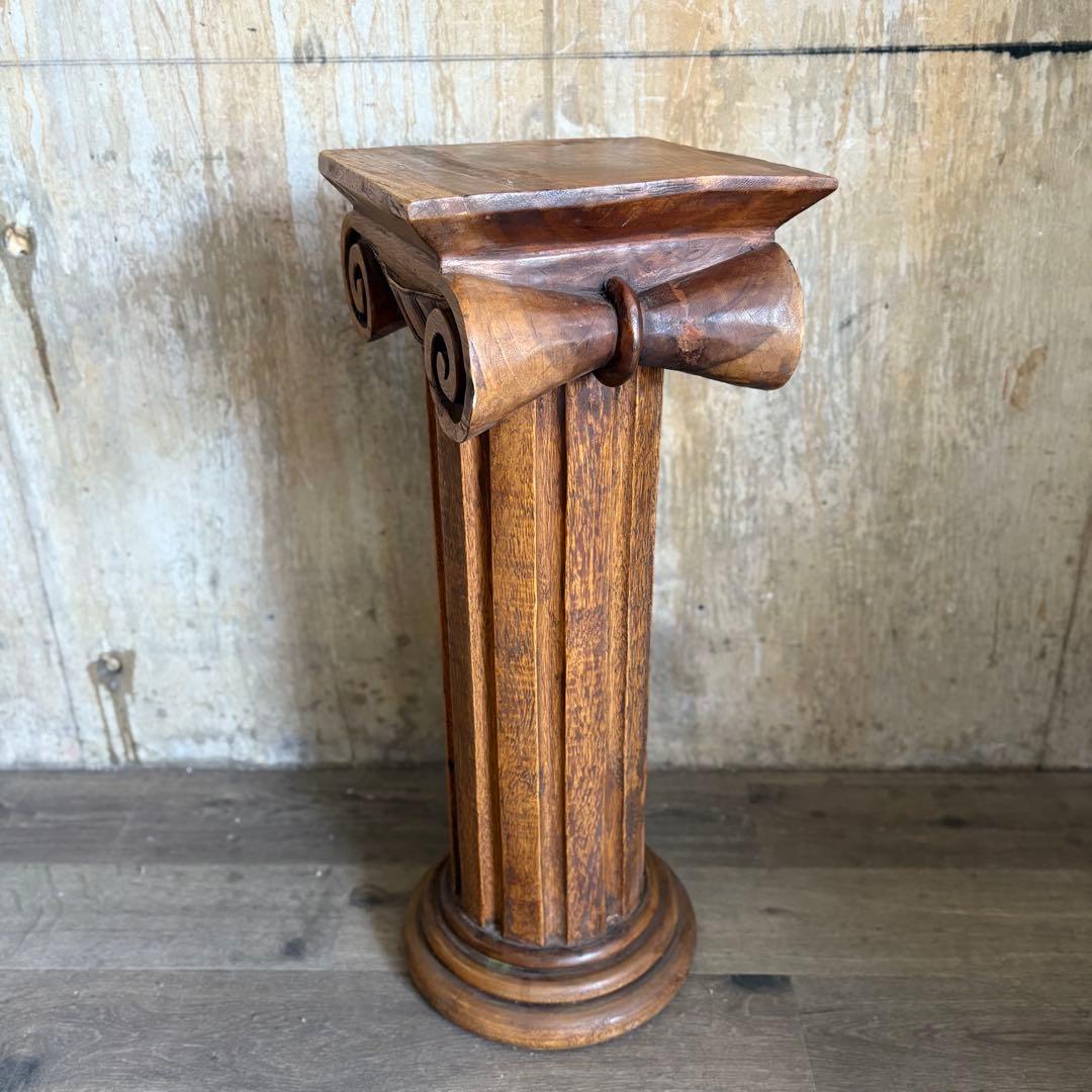 フランスヴィンテージ　木製　コラム　ペデスタル　花台　ギリシャ風