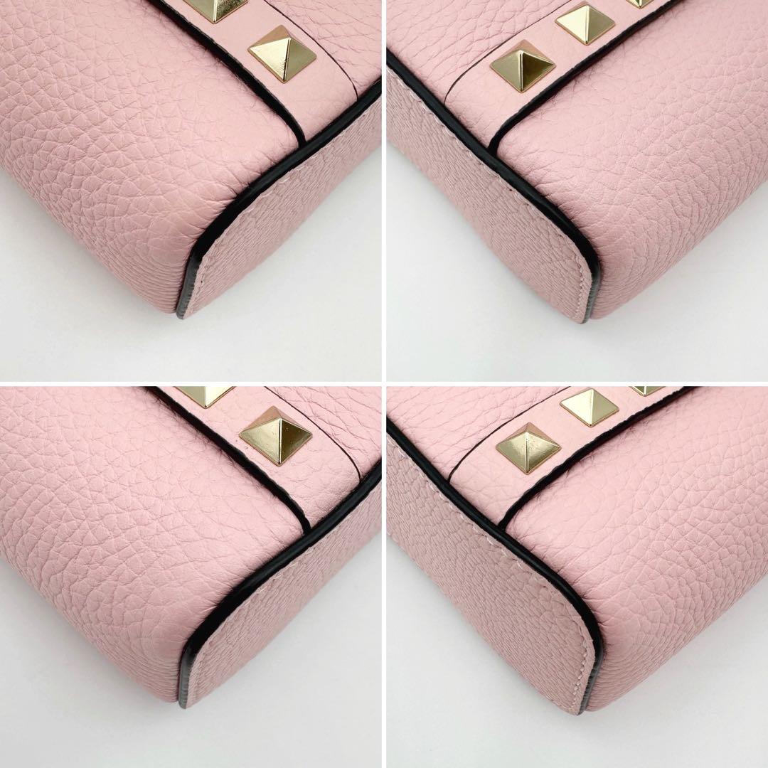 ヴァレンティノ ロックスタッズ チェーンポーチ チェーンショルダーバッグ ピンク