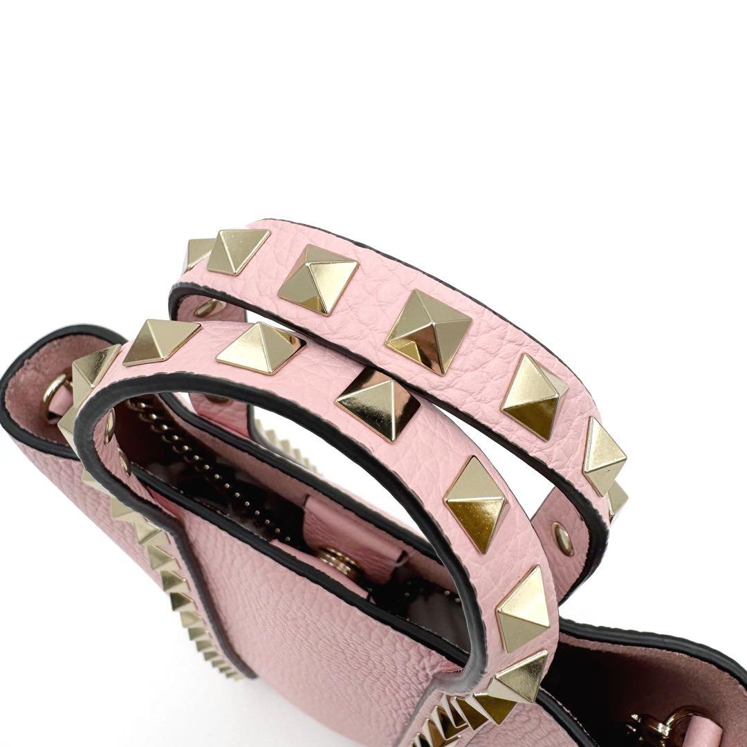 ヴァレンティノ ロックスタッズ チェーンポーチ チェーンショルダーバッグ ピンク
