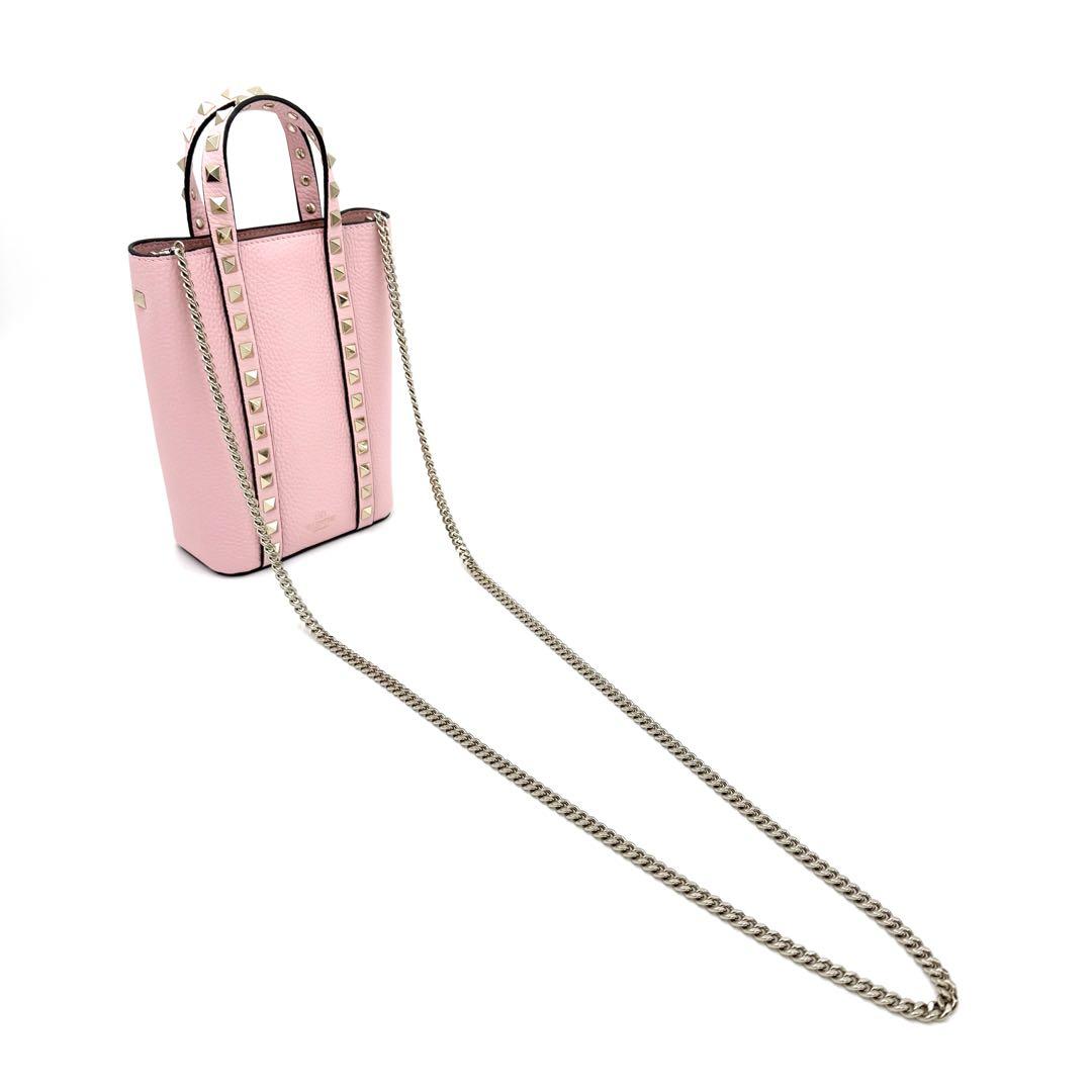 ヴァレンティノ ロックスタッズ チェーンポーチ チェーンショルダーバッグ ピンク