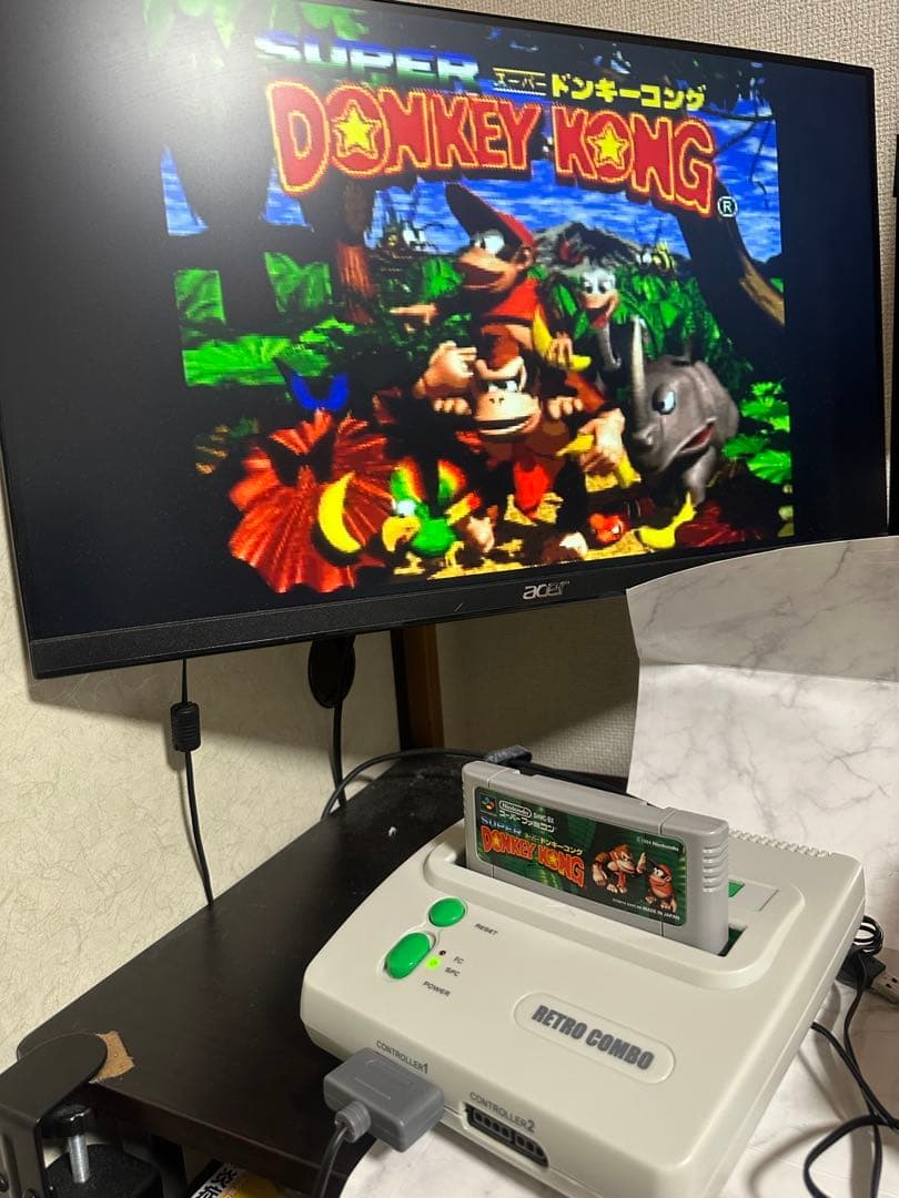 【2025年12月購入】極美品レトロコンボ GREEN FC/SFC互換機