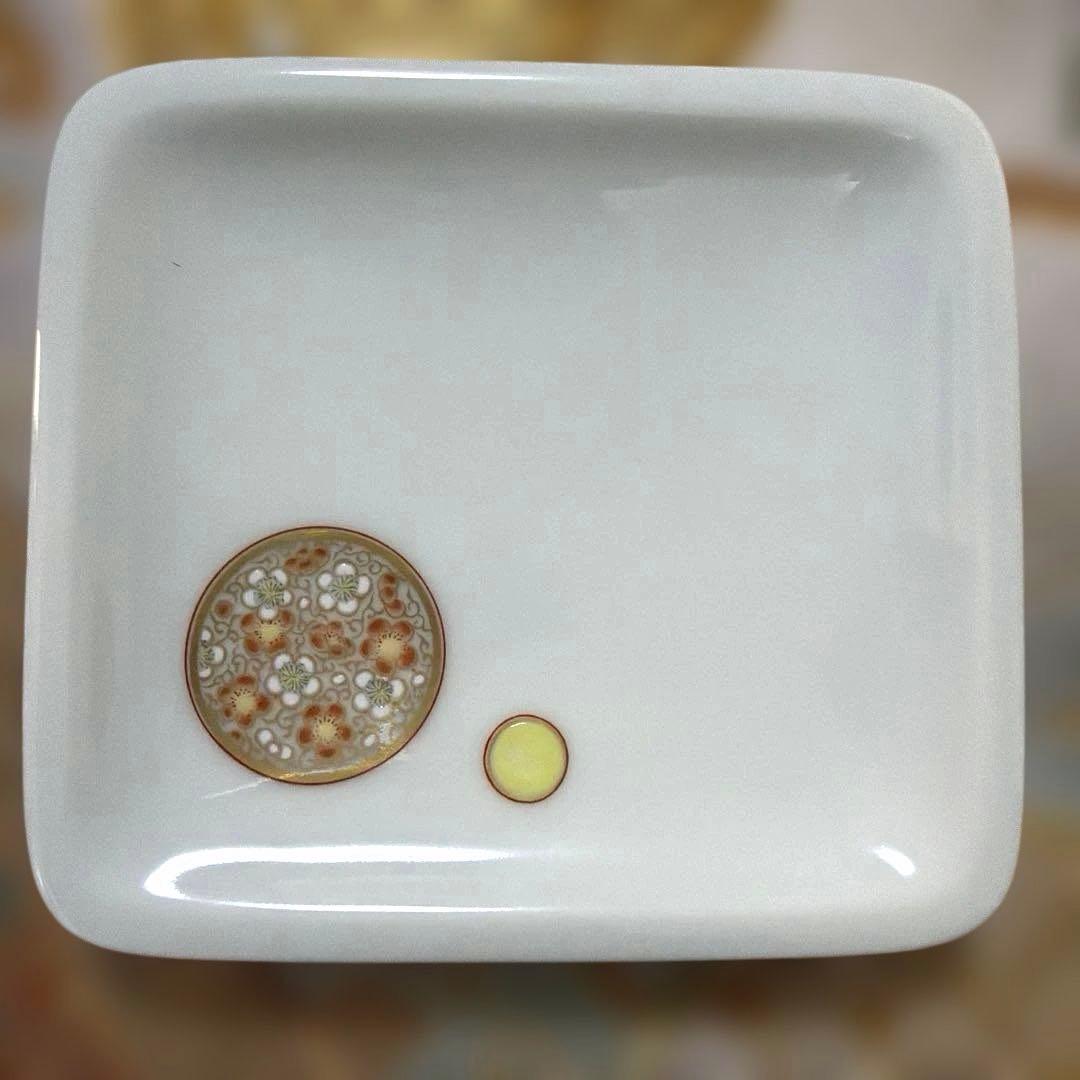 深川製磁　宮内庁御用達　寿赤絵　角皿&銘々皿 No.4-46