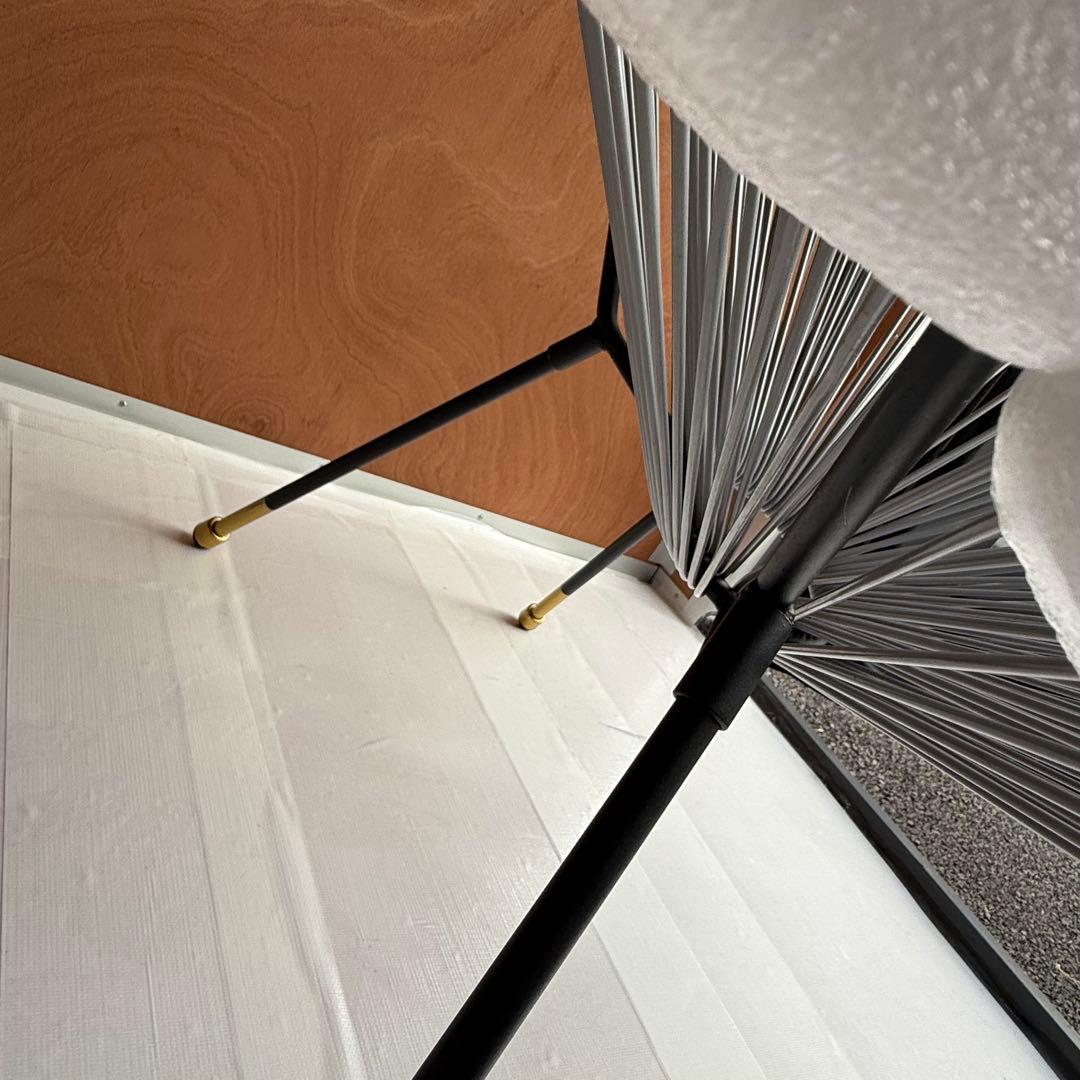 【未使用品】アカプルコチェア風 ストリングチェア 金脚仕様 グレー×ブラック系