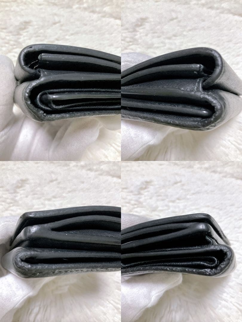 ♡美品♡バレンシアガ エブリディ キャッシュ 三つ折り財布 レザー ロゴ 黒