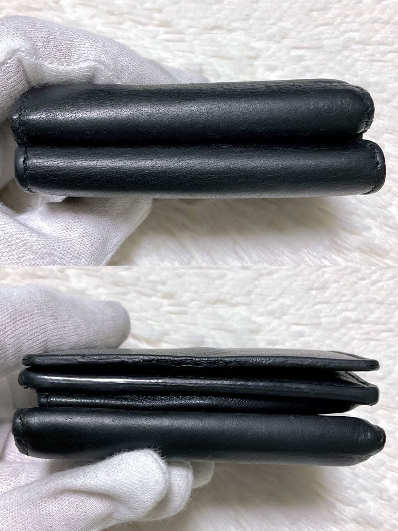 ♡美品♡バレンシアガ エブリディ キャッシュ 三つ折り財布 レザー ロゴ 黒