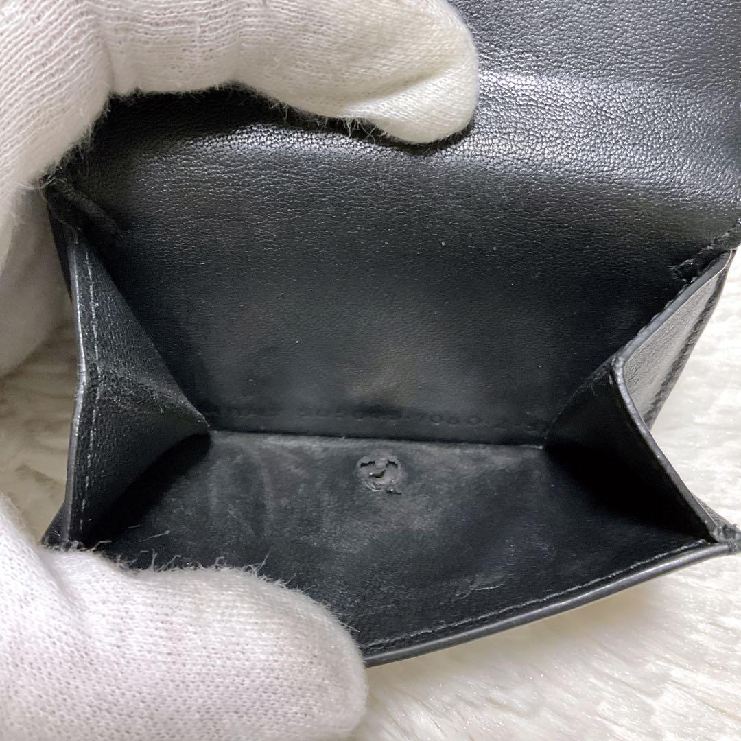 ♡美品♡バレンシアガ エブリディ キャッシュ 三つ折り財布 レザー ロゴ 黒