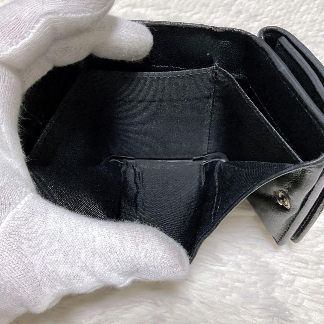 ♡美品♡バレンシアガ エブリディ キャッシュ 三つ折り財布 レザー ロゴ 黒